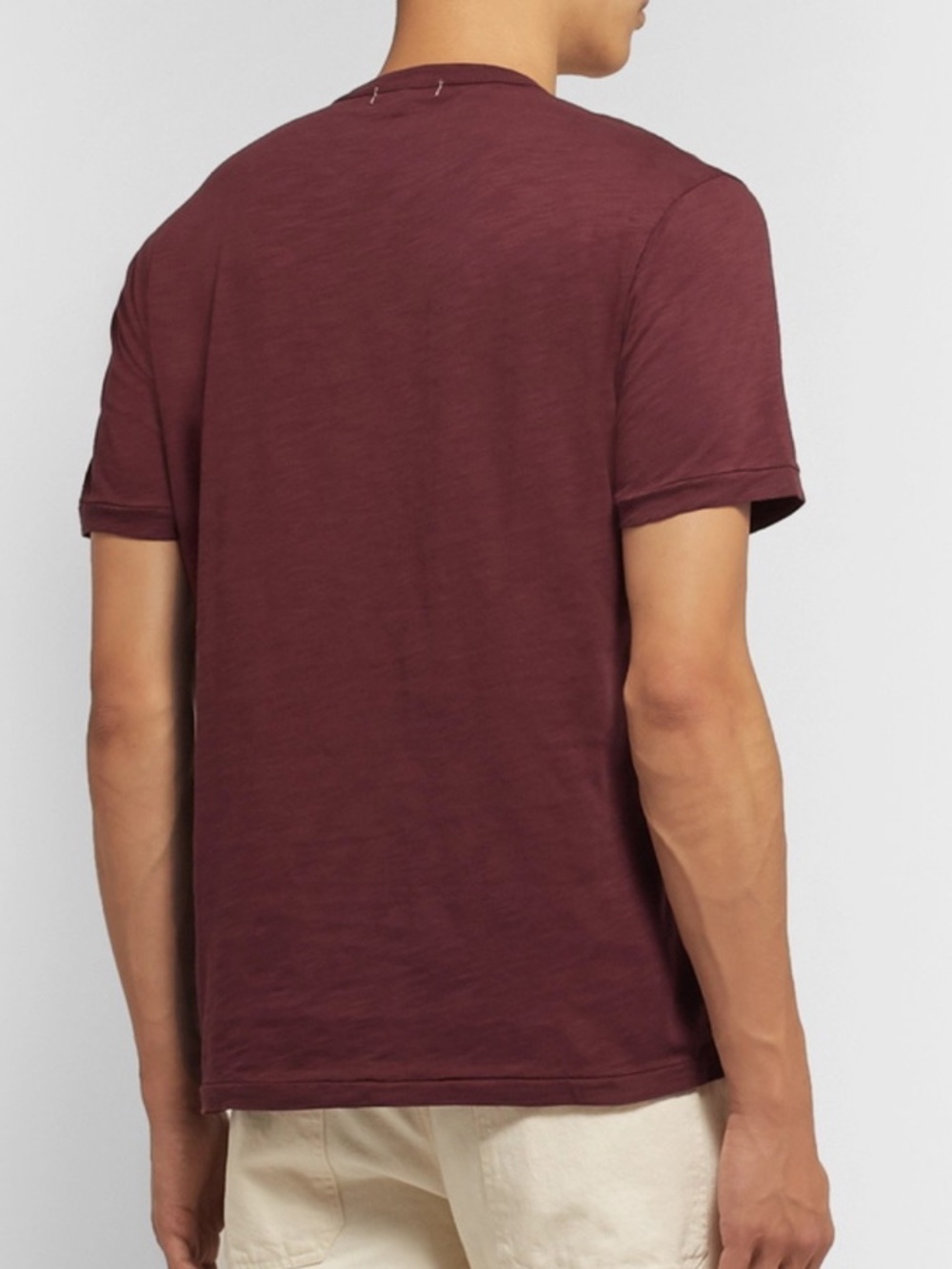 Alex Mill 100% Slub Cotton Burgundy Red Classic Basic Short Sleeve Tee Shirt - Picture 8 of 16